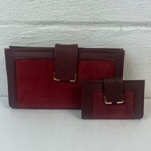 Vintage Avon Suede/Leather Wallet & Key Holder Set